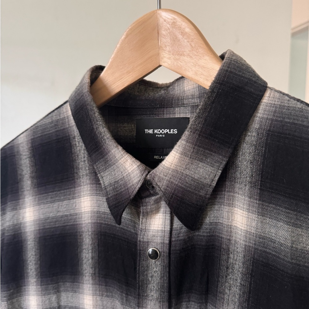 The Kooples Black and Gray Casual Button Down Shirt